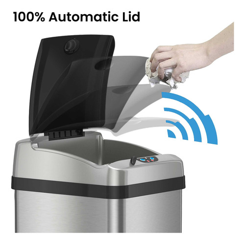 Basurero De Cocina Con Sensor Automático 49 Litros Filtro Ol