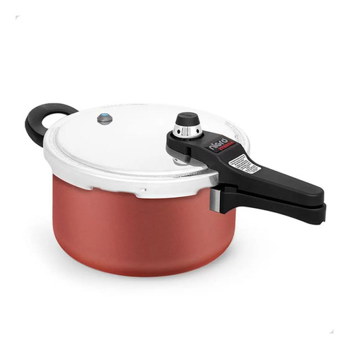 Panela De Pressão Nigro Antiaderente Eterna 6 Litros Grená C Coral