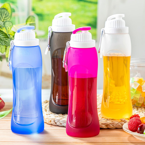 Botellas Plegables De Silicona A Prueba De Fugas 500 Ml