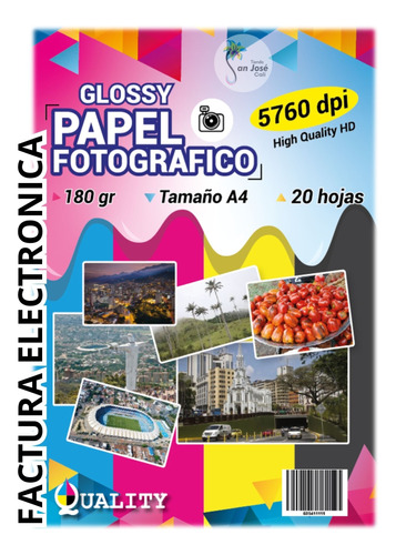 12 Packs De Papel Fotográfico Brillante 20 Hojas 180 Gr