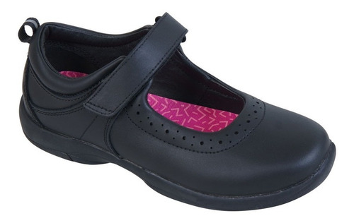 Zapato Reina Negro Velcro Niña Colloky Garantía Año Escolar