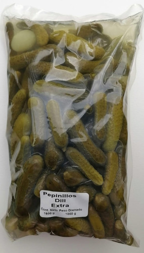 Pepinos Dill Calibre Extra, Bolsa De 1 Kg Drenados, Agrof
