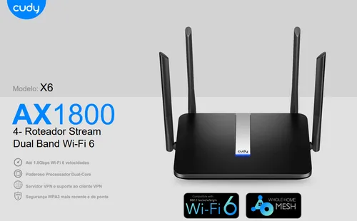 Cudy Enrutador De Malla Wifi 6 Ax De Mbps, Ax 2.4g