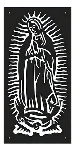 Virgen De Guadalupe En Acero Para Porche Quintas 90x40 Color Negro