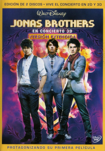 Jonas Brothers En Concierto 3d Dvd Origin Doble + 4 Gafas 3d