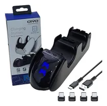 Comprar Carregador Duplo Ps5 Dualsense Com Led E 4 Adaptadores Usb-c