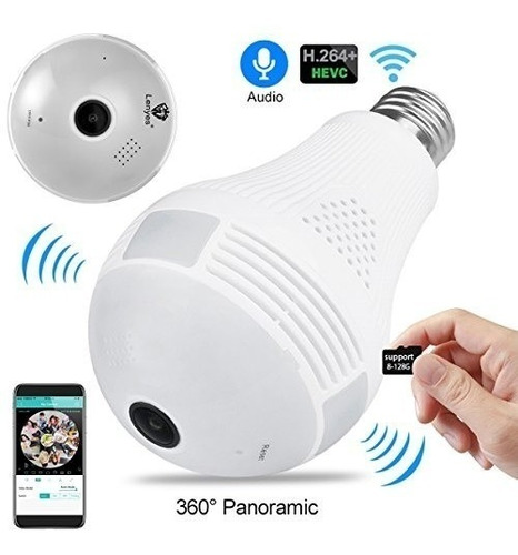 Camara Ip Wifi Foco Lente 360º Led Espia Parlante Sensor