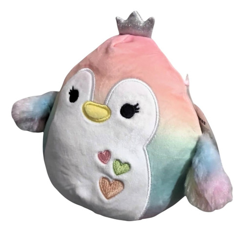 Peluche Squishmallows Pingüino Arcoiris San Valentín 20 Cm