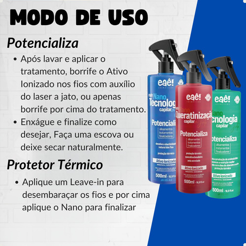 Kit Nanotecnologia Potencializador Capilar Jato Ionizador