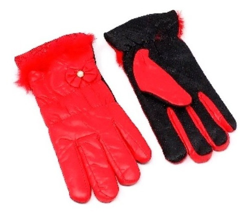 Guantes Para Dama 16724c Rojo Dimensión: 24 Cm De Largo.