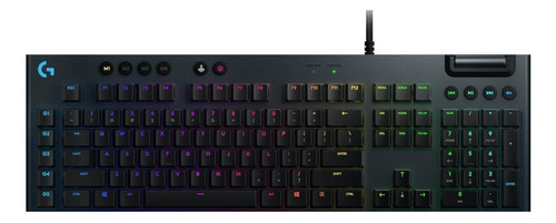 Teclado gamer Logitech G Serie G G815 QWERTY GL Clicky inglés US color negro con luz RGB