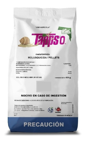 Tapps'o 454 Gr Pellets Caracoles Babosas  Cebo Molusquicida