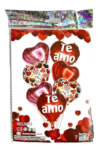 Globo Corazon Pack San Valentin Metalico 14 Febrero Mayoreo