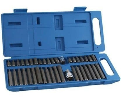 Jogo De Chave Com 40 Peças Torx + Alen + Multidentada