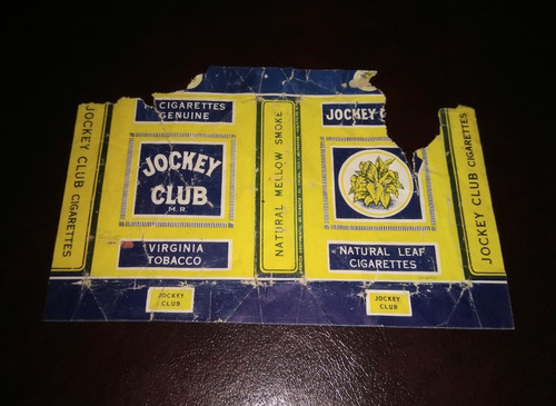 Cajetilla Cigarrillos Jockey Club Chile 1920´s Marquilla