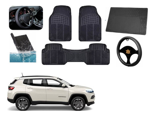 Tapetes Rb + Cajuela + Volante Jeep Compass 2023 A 2025 Negro