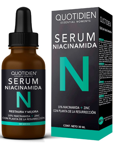 Serum Niacinamida 10% Quotidien Con Zinc + Planta De La Resurreccion - Skin Care - Suero Para Todo Tipo De Piel - Piel Grasa -30ml