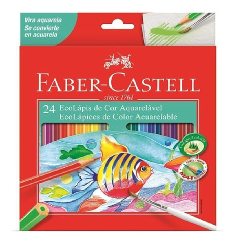 Lápis De Cor 24 Cores Aquarelavel Faber Castell