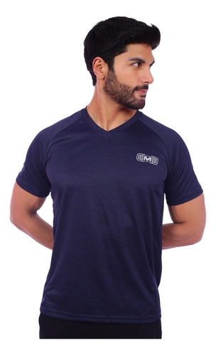 Polo Deportivo Hombre | Ropa Gimnasio | Azul Oscuro Jaspeado