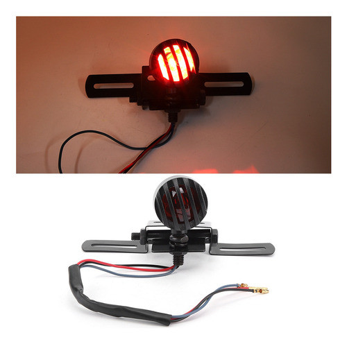 Luz Trasera De Motocicleta Negra Retro Metal Luz De Freno Li