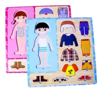 Comprar Juego De Encastre Madera Para Cambiar Ropa Nene O Nena Promo