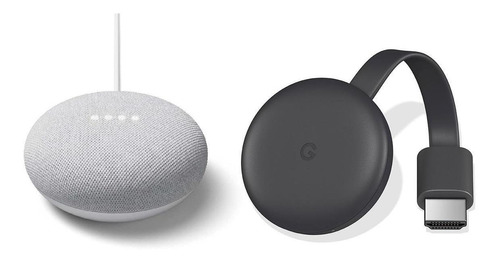 Kit Smart Home Google Nest Mini Gris + Chromecast