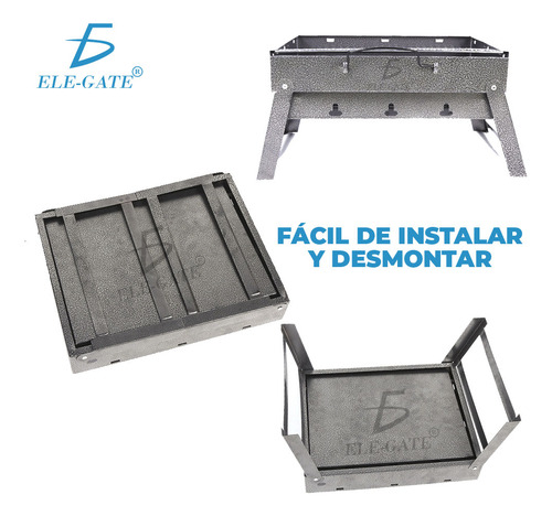 Mini Parrilla Carbón Portátil Plegable Acero Inoxidable Ele-Gate HOG.146 Color Gris 27.5 x 35 cm