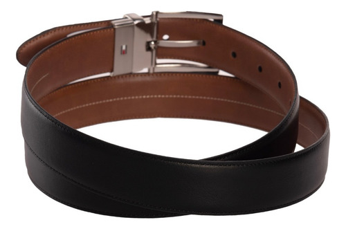 Cinturon Para Hombre Tommy Hilfiger Mod. 11tle1x014 Color Negro Diseño de la tela Liso Talla 38
