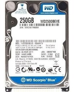 Disco Rígido 250gb 5400rpm - Sata Netbook Notebook Ps3 