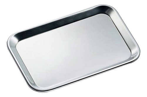 Bandeja Rectangular Cilio Bistro De Acero Inoxidable 24x17cm Color Plateado