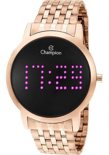 Relógio Feminino Digital Led Rosa Rose Champion Original Nf