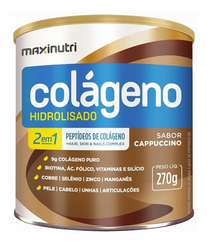 Colágeno 2 Em 1 270g Cappuccino Maxinutri