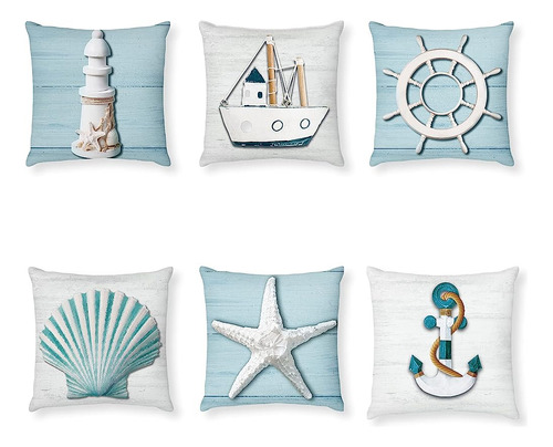 Conjunto De 6 Piezas Ocean Beach Decorative Pillow Covers 18