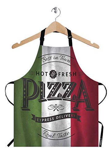 Delantal Pizza Wondertify, Retro Pizzería En Grunge Verde