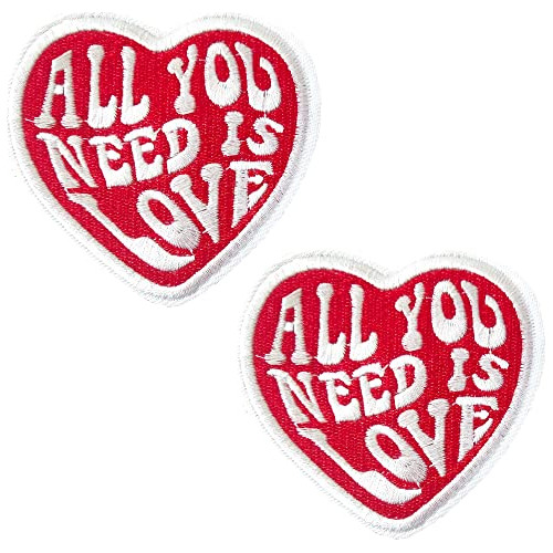 Harsgs 2pcs All You Need Is Love Parches, Hook Loop Parche D