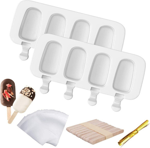 Mini Moldes Silicon Helados+bolsas+paletas+lineas D Sellados