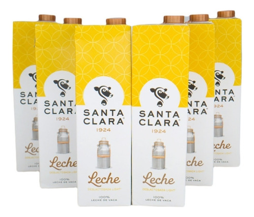 6pz Leche Santa Clara Deslactosada Light 1lt - Sm