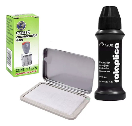 Sello Foliador Numeros Lote Codigo Numerico + Tinta + Cojin