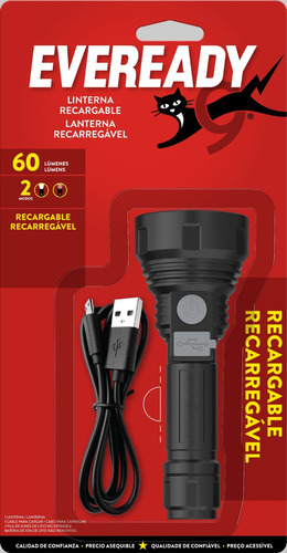 Linterna Eveready Led Recargable Usb 60 Lumenes 2 Modos
