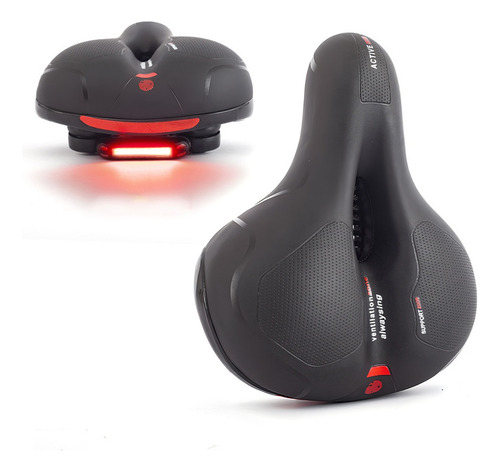 Asiento Para Bicicleta Cómodo Sillin Mtb Con Luz Trasera