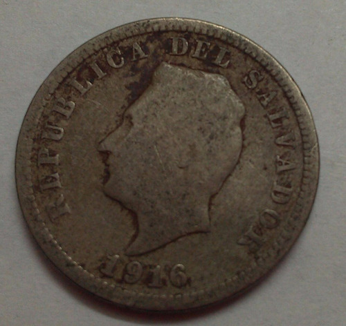 El Salvador  Moneda 5 Centavos 1916