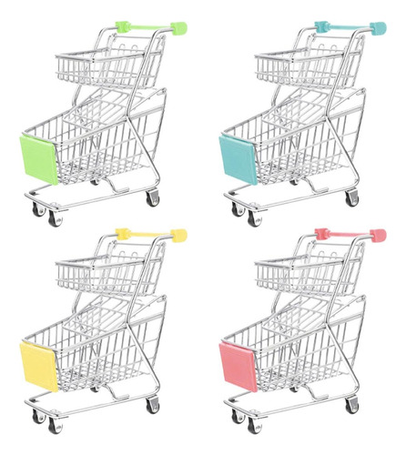 Mini Carrito De Compras Supermercado Multiusos Metal 2 Pzs