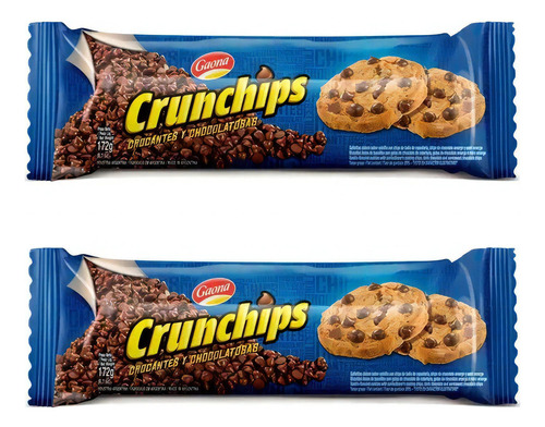 Dulces Sabor Vainilla Gaona Crunchips De Chocolate Sin Sal 172 g Pack X 2