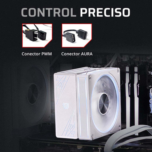 Enfriamiento De Aire Heliux Pro Hex50 Rgb 4 Pipas Tdp 220 W Led Negro
