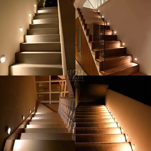 4x Luz Lámpara Embutido De Pared Led Exterior Escaleras