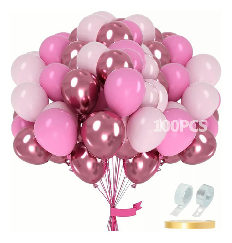 100 Globos Decoracion Fiesta Látex Globos Mate Pastel Kit