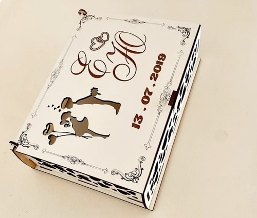 Imagem 4 de 4 de Caixa Convite De Casamento Branca Mdf - 6 Unidades