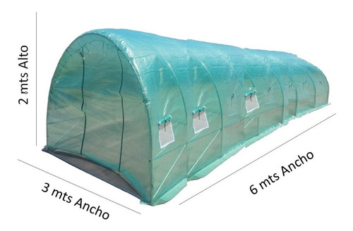 Imagen 2 de 7 de Invernadero Armable Tunel 18m² 6x3x2mts