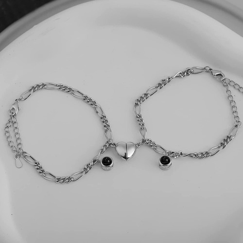 2pcs Pulsera De Imagen Personalizada Para Parejas
