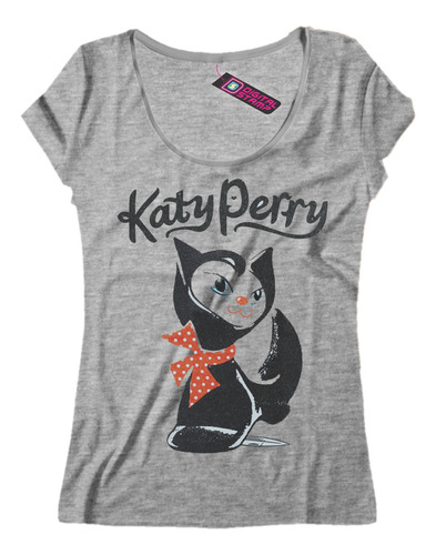 Remera Mujer Katy Perry Gatita Rp10 Dtg Premium